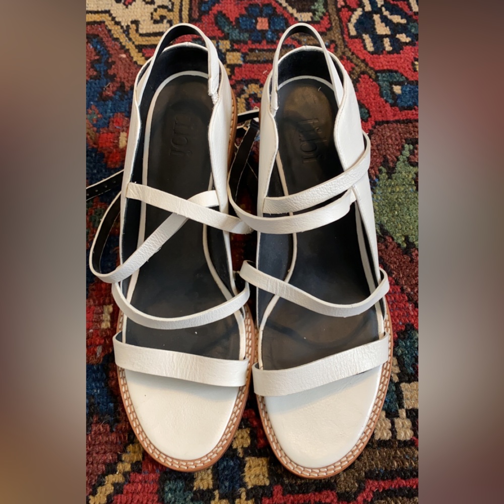 Tibi Strappy Block Heel - White
